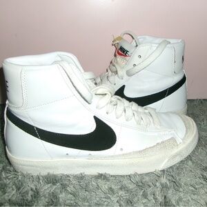 Nike White and Black High-Top Sneakers